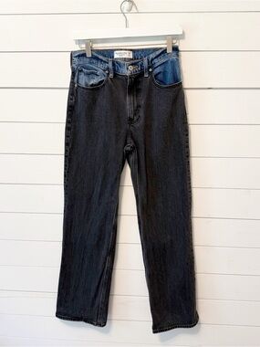 Abercrombie & Fitch | 90's Relaxed High-Rise Love Patch Blue Black Jeans 2